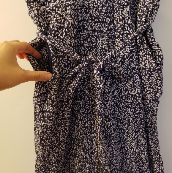 Navy and White Floral Jumpsuit - Picture 4 of 12